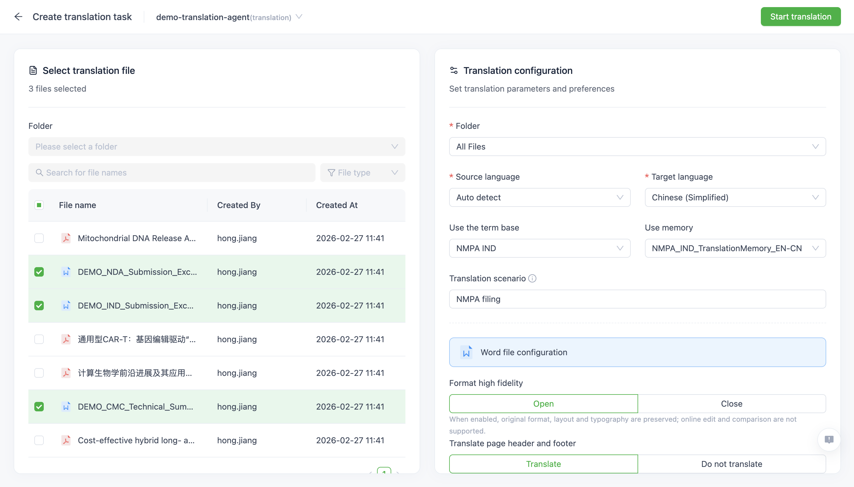Global submission scenarios
